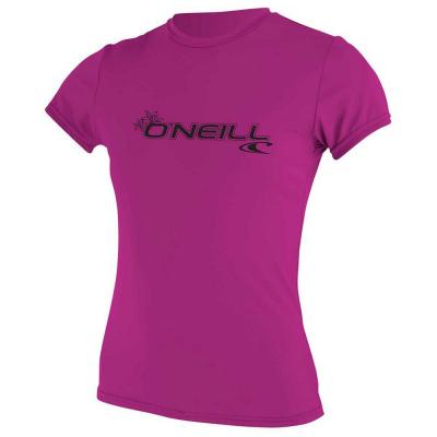 O NEILL WETSUITS T-shirt O'Neill Basic Skins Sun manche courte rose fuchsia femme - M