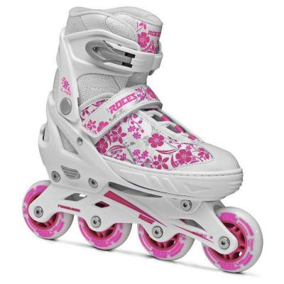 ROCES  patins &agrave; roues align&eacute;es Compy 8.0 Girls blanc / rose 26-29
