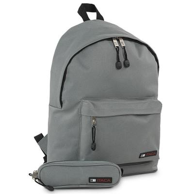 ITACA  pour enfant. Sac &agrave; dos et sac fourre-tout gris -31x43x14cm