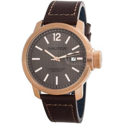 NAUTICA Montre  Napsyd005 - Analogique Quartz Pour Homme En Cuir