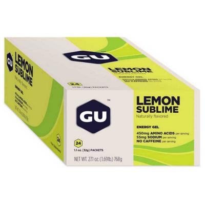 GU  24 Units Lemon Sublime Energy Gels Box Jaune 