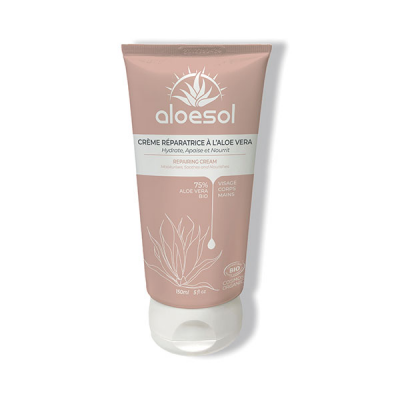 ALOESOL  Cr&egrave;me R&eacute;paratrice 75% Aloe Vera Bio 150ml 