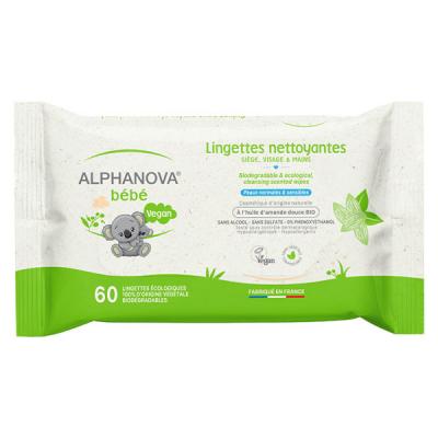 ALPHANOVA LINGETT Lingettes &eacute;paisses Biod&eacute;gradable (x72)