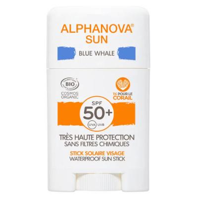ALPHANOVA Stick Solaire Blue Whale Spf50+ Bio Sun Visage 12g 