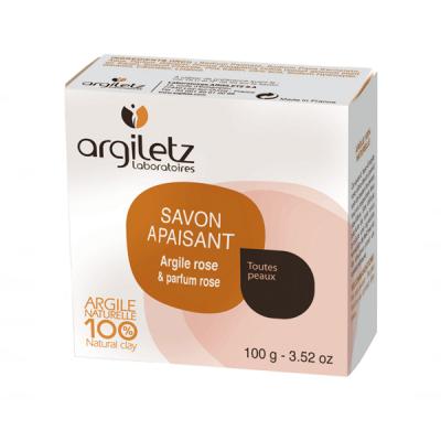 ARGILETZ  Savon Apaisant Argile Rose/Parfum Rose 100 g Lot de 3