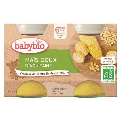 BABYBIO  Ma&iuml;s Doux d'Aquitaine - Carton 2 pots de 130 g