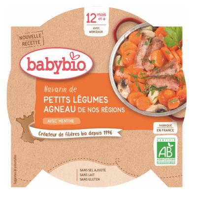 BABYBIO  - Assiette L&eacute;gumes Agneau Menthe - Bio - 230g - D&egrave;s 12 mois