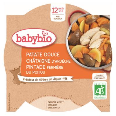 BABYBIO  - Assiette Patate douce Chataigne Pintade - Bio - 230g - D&egrave;s 12 mois