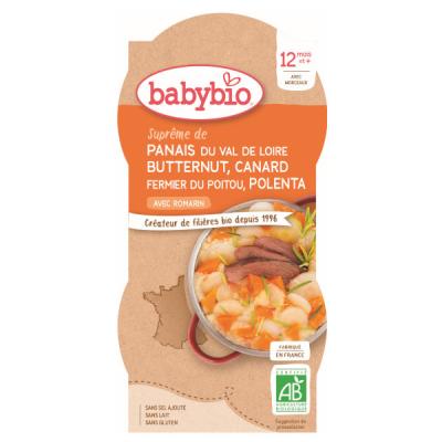 BABYBIO  Bols Panais, Courge Butternut, Canard, Polenta 2x200g