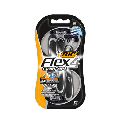 BIC  Flex 4 Comfort Lot de 3 rasoirs &agrave; lames amovibles pour homme
