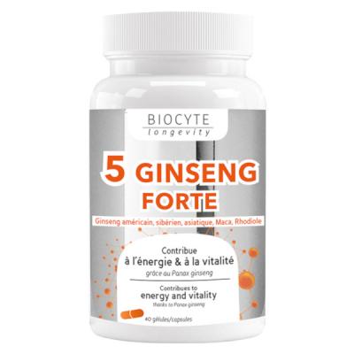 BIOCYTE  longevity Energie&Vitalit&eacute;- 5 ginsengs Forte g&eacute;lules x 40