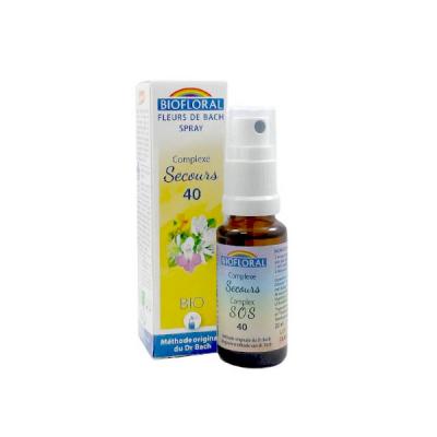 BIOFLORAL Remede de Secours Fleurs de Bach Bio Spray - 20 ml