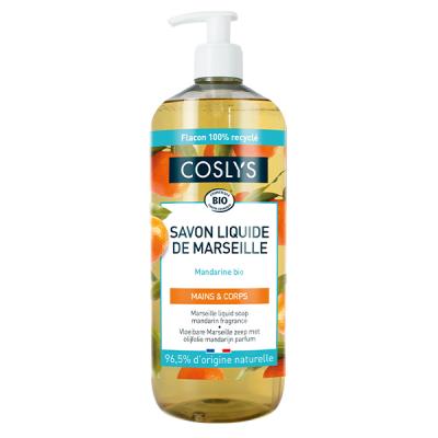 COSLYS Savon liquide de marseille mandarine bio 1L Mains et corps 