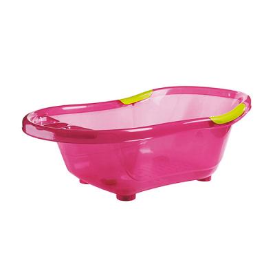 DBB REMOND BAIGNOIRE rose translucide avec bouchon de vidange et poign&eacute;es antid&eacute;rapantes