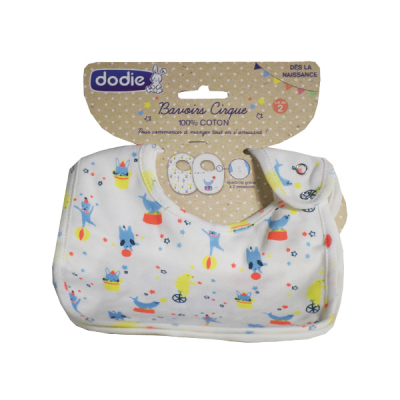 DODIE  Accessoire Bavoirs Coton +0m Cirque Lot de 2 