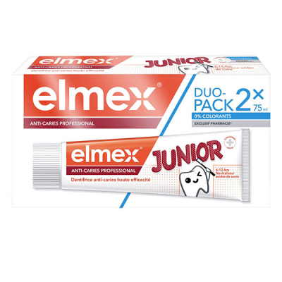 ELMEX  anti caries professional Junior Dentifrice lot de 2 x75ml