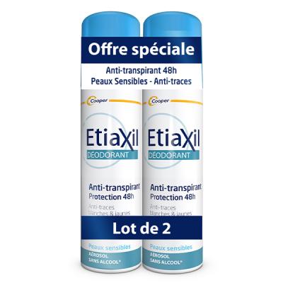 ETIAXIL  D&eacute;odorant anti-transpirant lot de 2 a&eacute;rosols de 150ml