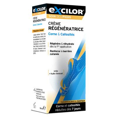 EXCILOR  - cr&egrave;me r&eacute;g&eacute;n&eacute;ratrice anti-callosit&eacute;s pour les pieds - 50ml
