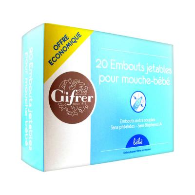 GIFRER  B&eacute;b&eacute; - Recharge Mouche B&eacute;b&eacute; Embouts Extra Souples, 20 unit&eacute;s