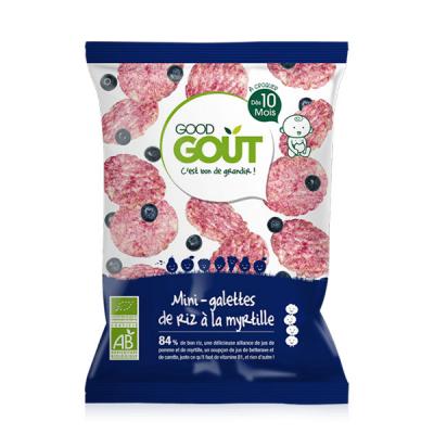 GOOD GOUT Good Go&ucirc;t mini galettes de riz &agrave; la myrtille d&egrave;s 10 mois bio - 40g