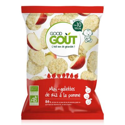 GOOD GOUT Mini galettes de riz &agrave; la pomme BIO - d&egrave;s 10 mois, Good Go&ucirc;t (40 g)
