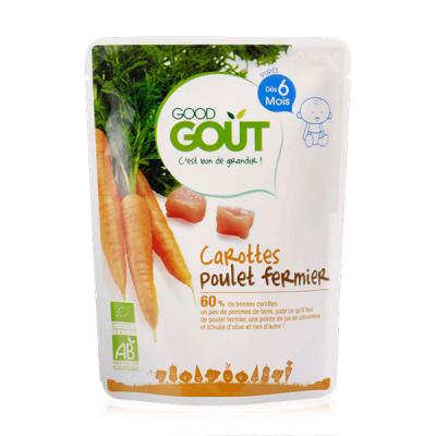 GOOD GOUT Good Go&ucirc;t Plat Carottes Poulet +6m Bio 190g