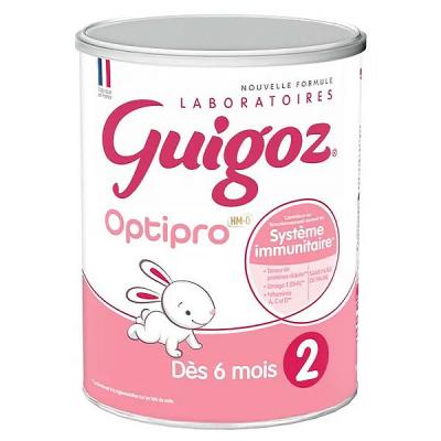 GUIGOZ Lait en poudre 2&egrave;me &acirc;ge Optipro - de 6 mois &agrave; 1 an,  (900 g) 