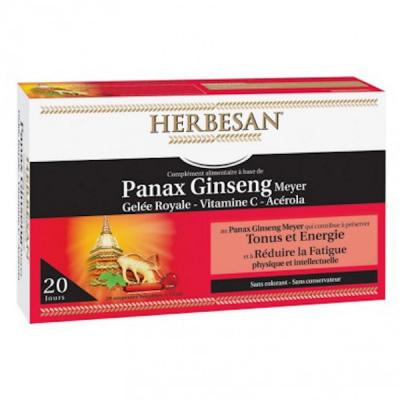 HERBESAN Panax ginseng meyer 20 ampoules de 15ml