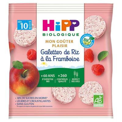 HIPP  Bio Mon Go&ucirc;ter Plaisir Galettes de Riz &agrave; la Framboise +10m 30g