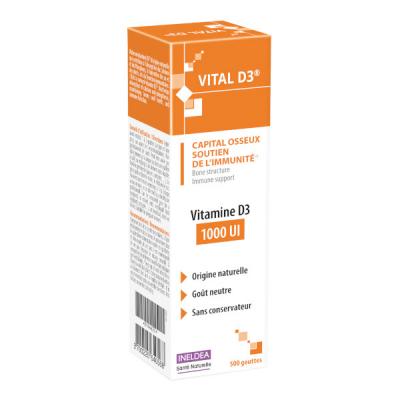 INELDEA  Vital D3 capital osseux soutien de l'immunit&eacute;500 gouttes