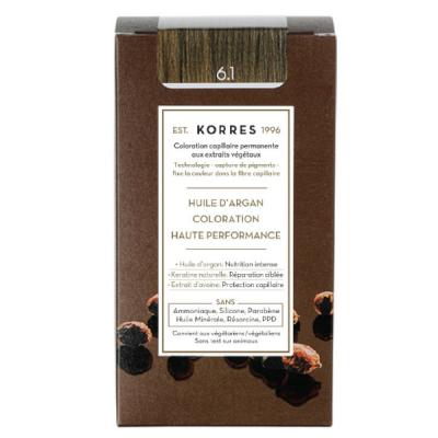 KORRES  Coloration Permanente Huile D'Argan Blond Fonc&eacute; Cendr&eacute; 6.1