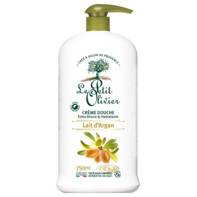 LE PETIT OLIVIER  - Cr&egrave;me Douche Extra Douce - Lait d'Argan - Sans Savon 750ml 