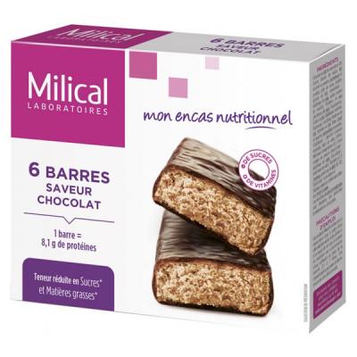 MILICAL  Barres Minceur Hyperprot&eacute;in&eacute;es Chocolat 6 Unit&eacute;s
