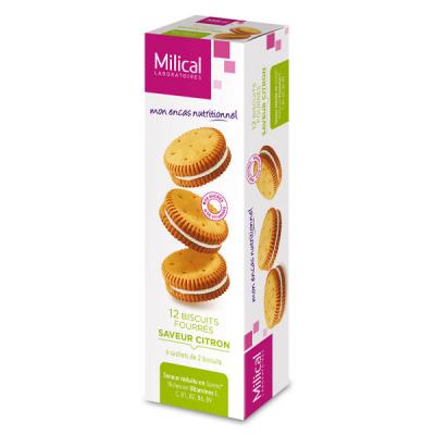 MILICAL  Biscuits di&eacute;t&eacute;tiques hyperprot&eacute;in&eacute;s go&ucirc;t citron x 12