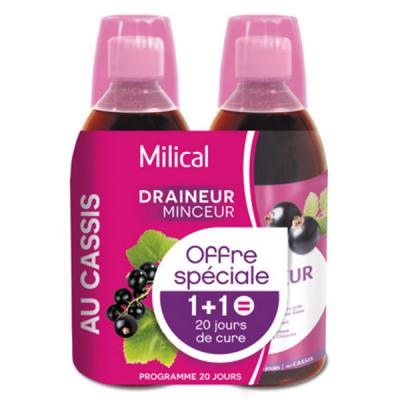 MILICAL NUTRITION MILICAL Draineur ultra minceur saveur cassis lot de 2*500ml