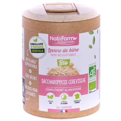 NAT & FORM LEVURE DE BIERE NON REVIVIFIABLE BIO 200 comprim&eacute;s Nat&Form
