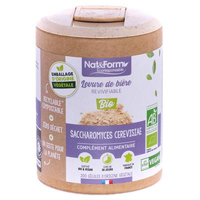NAT & FORM NAT&FORM Ecoresponsable - Levure de bi&egrave;re bio revivifiable 200 g&eacute;lules