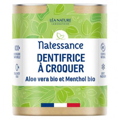 NATESSANCE  Dentifrice&agrave;croquer aloe vera et menthe bio x80