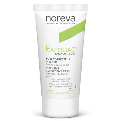 NOREVA  Exfoliac Acnom&eacute;ga 200 soin k&eacute;rator&eacute;gulateur matifiant tube 30ml