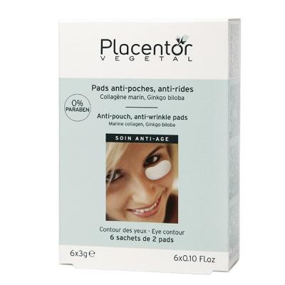 PLACENTOR  vegetal Pads Anti-Poches et Anti-Rides, 6 sachets de 2 pads