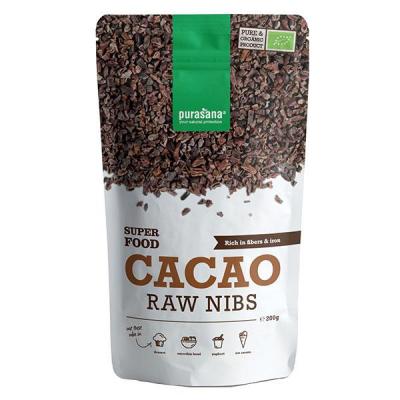 PURASANA  - Eclats De F&egrave;ves De Cacao Cacao Nibs Be-Bio-02 - 200 G