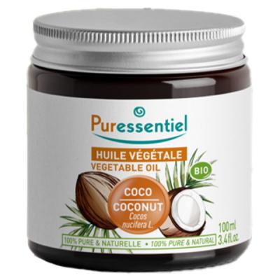 PURESSENTIEL  Nouveau : Huile V&eacute;g&eacute;tale Bio** Coco - 100 ml - Pot 100 ml