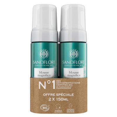 SANOFLORE  Mousse Magnifica Bio Lot de 2 x 150ml