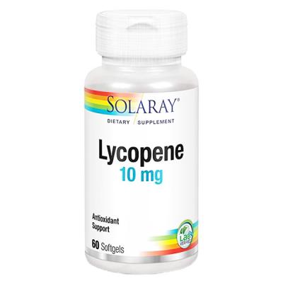 SOLARAY  Lycop&egrave;ne de Tomate - 10 mg - 60 Softgels. - Pot 60 g&eacute;lules