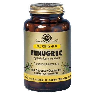 SOLGAR  Fenugrec G&eacute;lules V&eacute;g&eacute;tales - Flacon 100 g&eacute;lules v&eacute;g&eacute;tales