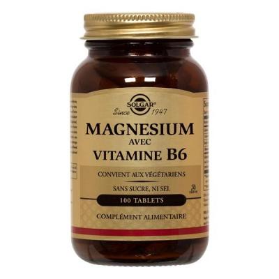 SOLGAR  Magn&eacute;sium et B6 100 comprim&eacute;s
