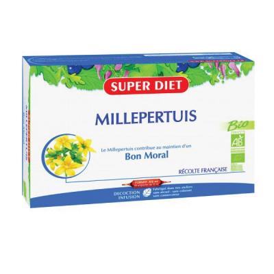 SUPERDIET  Millepertuis extrait fluide bio, 20 ampoules de 15ml