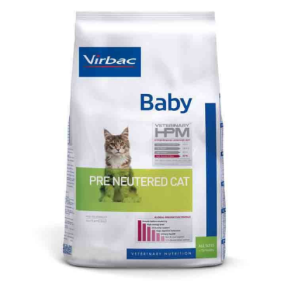 HPM Croquettes virbac  baby pre neutered pour chat sac 400 g