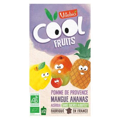 VITABIO  Pack Famille Cool Fruits Pomme Mangue Ananas - 12x90g