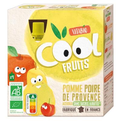 VITABIO  - Cool Fruits Pomme Poire - Bio - Gourde - 4x90g